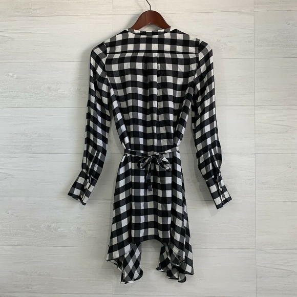 Marisa Webb 100% Silk Black White Gingham Blouse - Picture 6 of 7